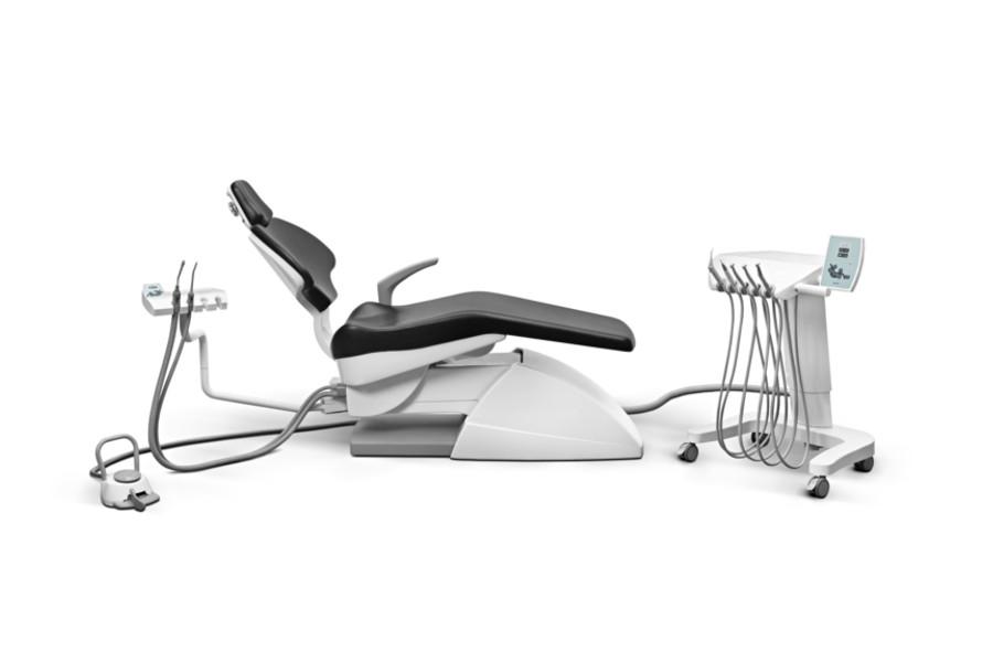 Ambidextrous Dental Chair with assistants arm and Mobile Cart
