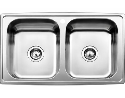 Double stainless steel sink for dental practices