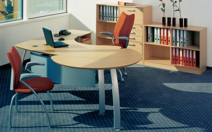 Ultima - Beech Crescent Desk 270 Degree Meeting Point and Storage