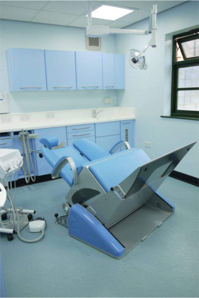 Newham NHS wheelchair dental base raised