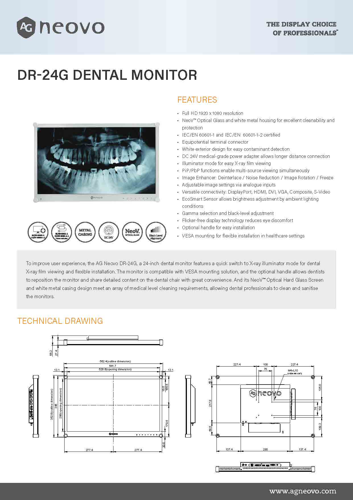 AG Neovo DR-24G Datasheet