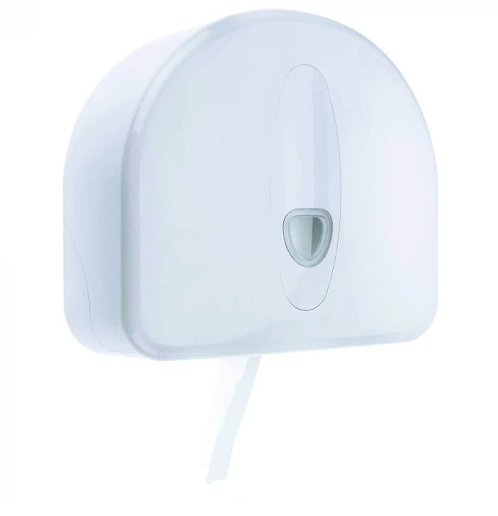 Toilet Roll Dispenser - Mini Jumbo - Plastic - White