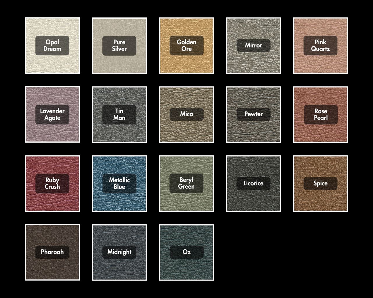 Belmont pearlised upholstery colours