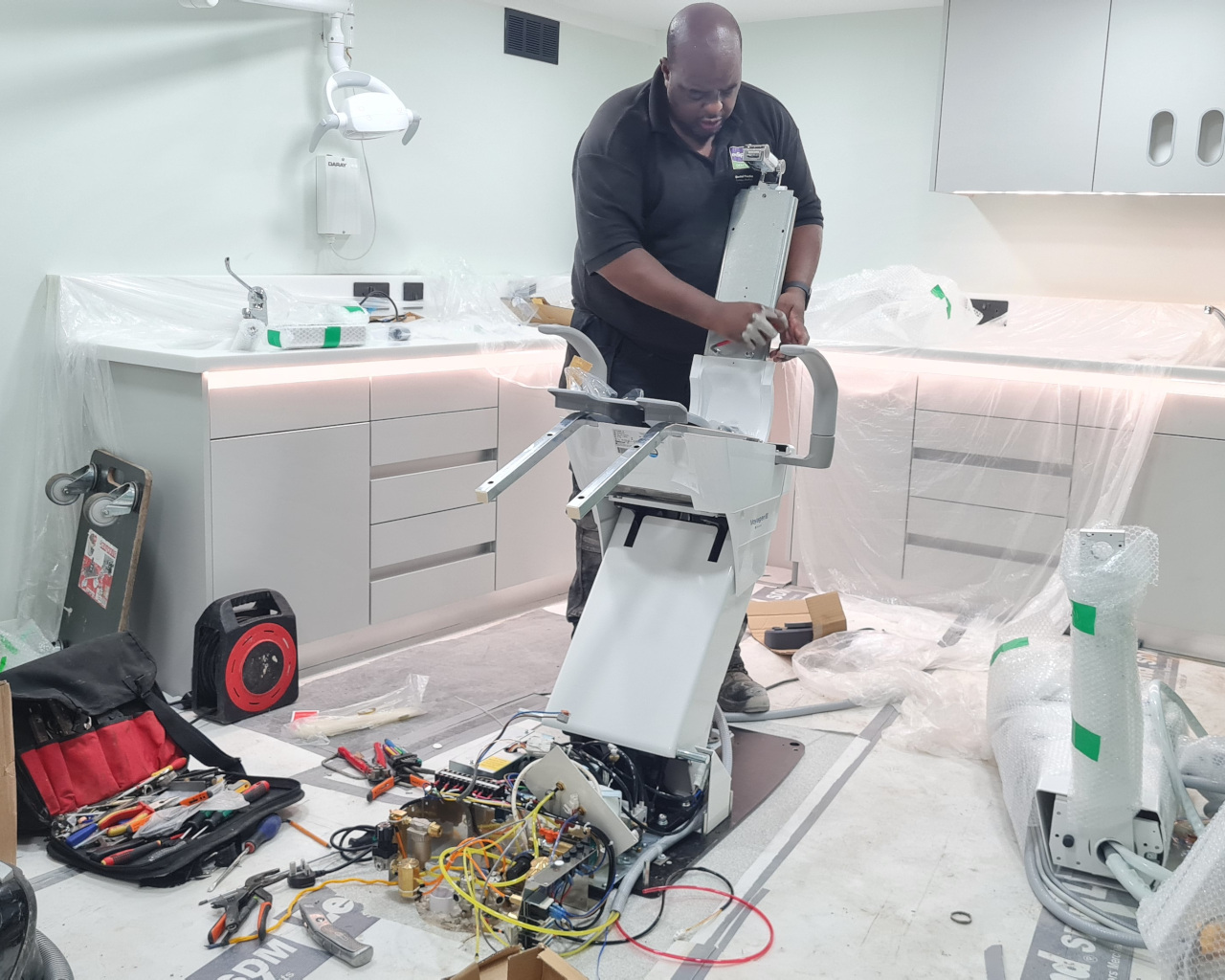 Dental chair installation