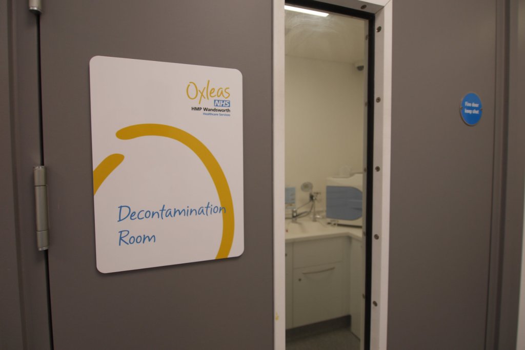 HMP Wandsworth decon room door