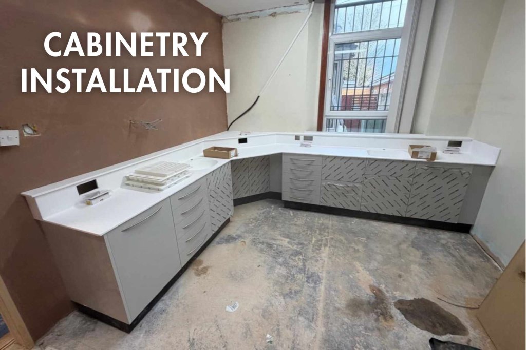 Vara Dental cabinetry install text