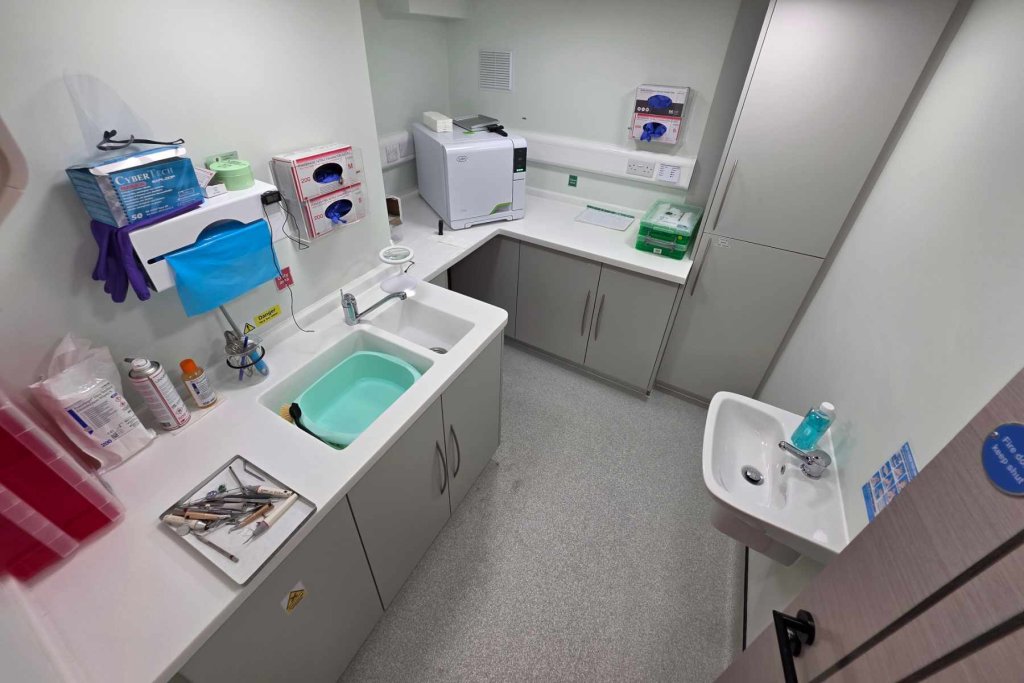 Beresford Clinic Decon room above