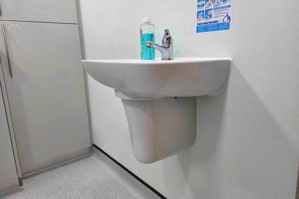 Beresford Clinic Decon sink