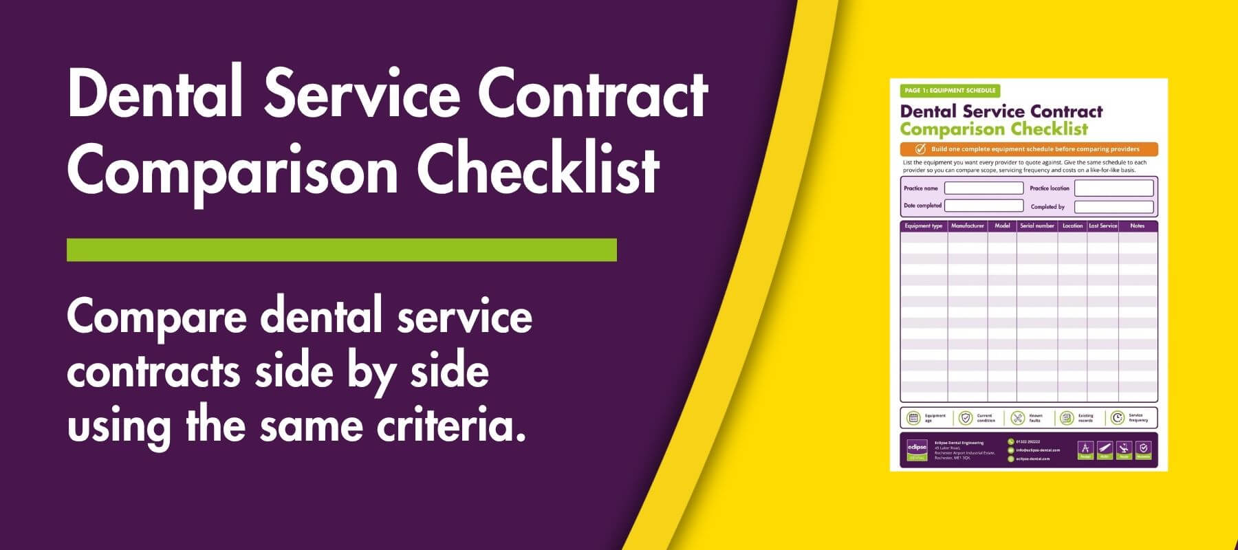 Dental Service Contract Comparison Checklist featured