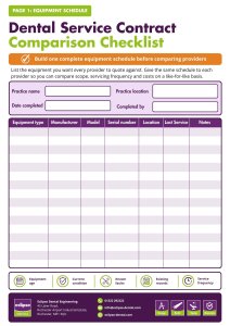 Dental Service Contract Comparison Checklist front cover